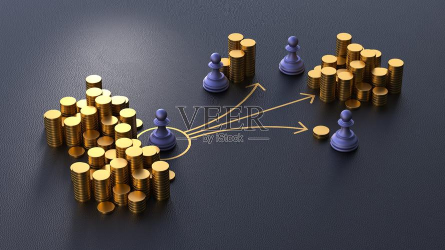 投资管理投资决策或投资组合多样化投资策略棋类概念3d渲染照片摄影